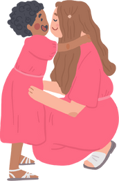 Clean Cartoon Mother and Daughter Matching Clothes